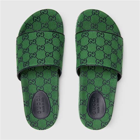 gucci slides green and back|Gucci slides clearance.